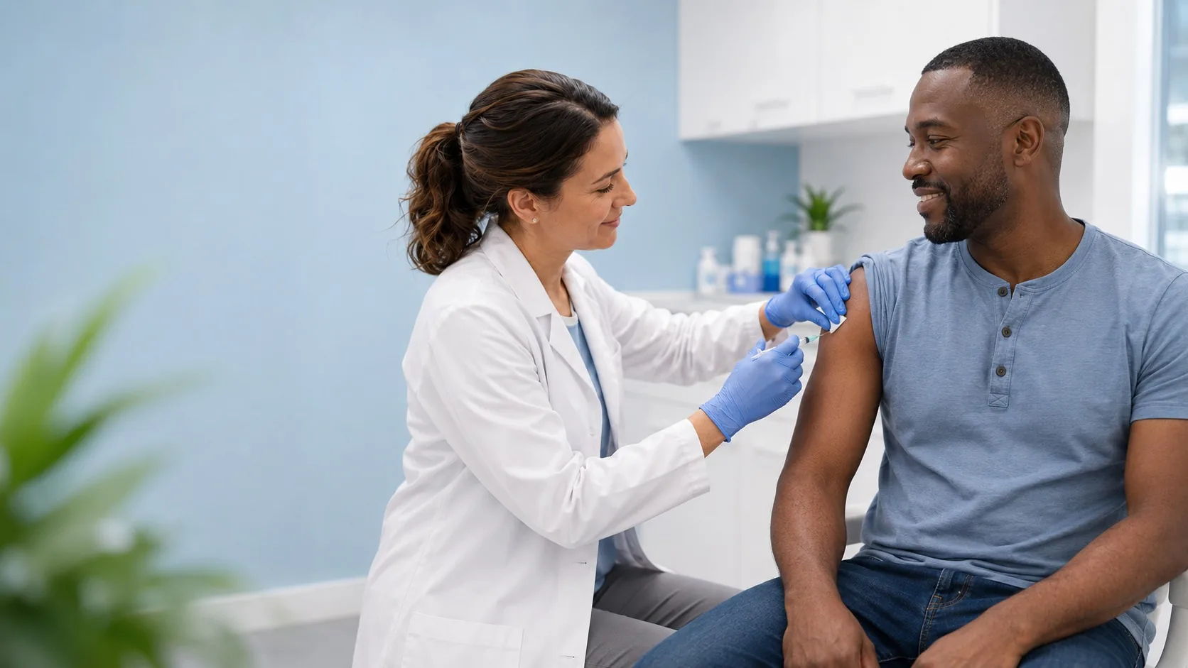 Pharmacist preparing an immunization
