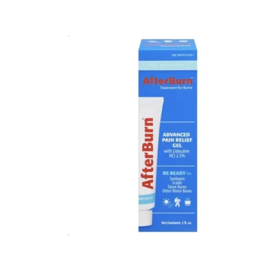 Front package photo of AfterBurn® 2.5% Serious Burn Treatment Gel with Aloe, 2 oz