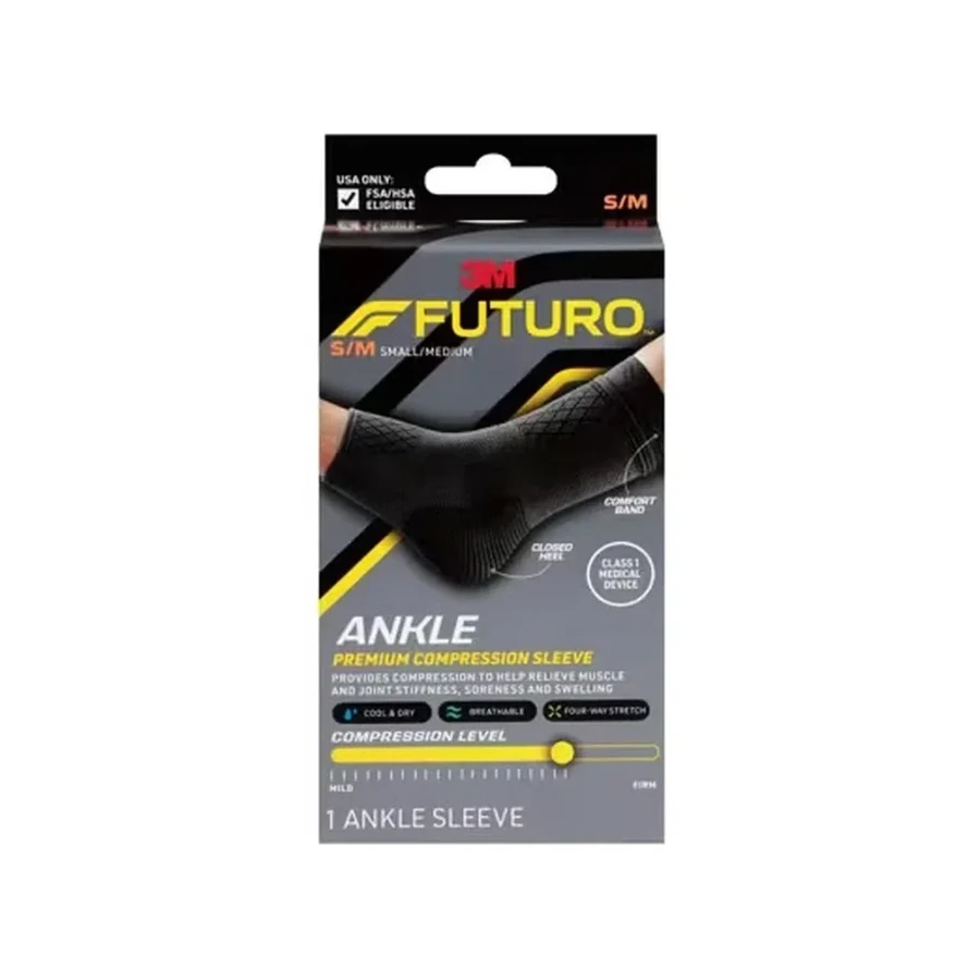 Front package photo of 3M™ Futuro™ Premium Compression Ankle Sleeve, S/M