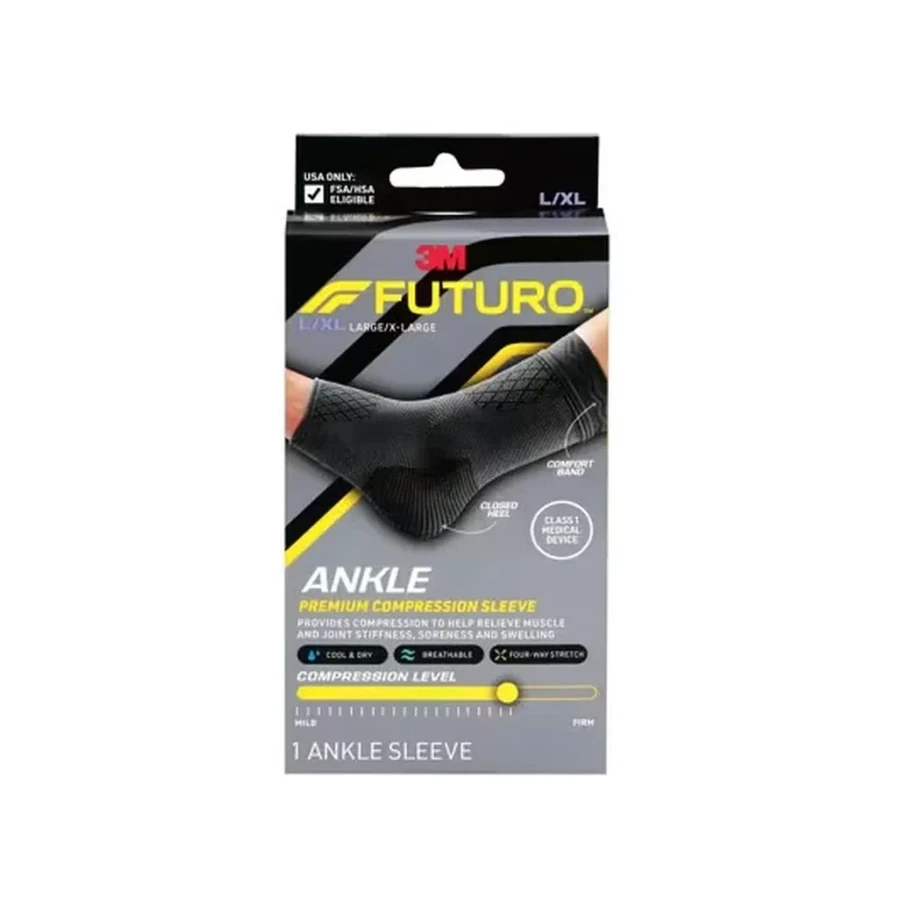 Front package photo of 3M™ Futuro™ Premium Compression Ankle Sleeve, L/XL