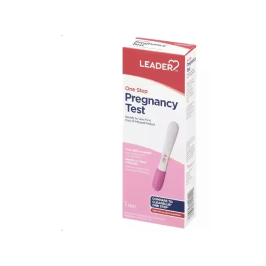 Front package photo of LEADER™ One-Step Pregnancy Test (Compare to ClearBlue®)