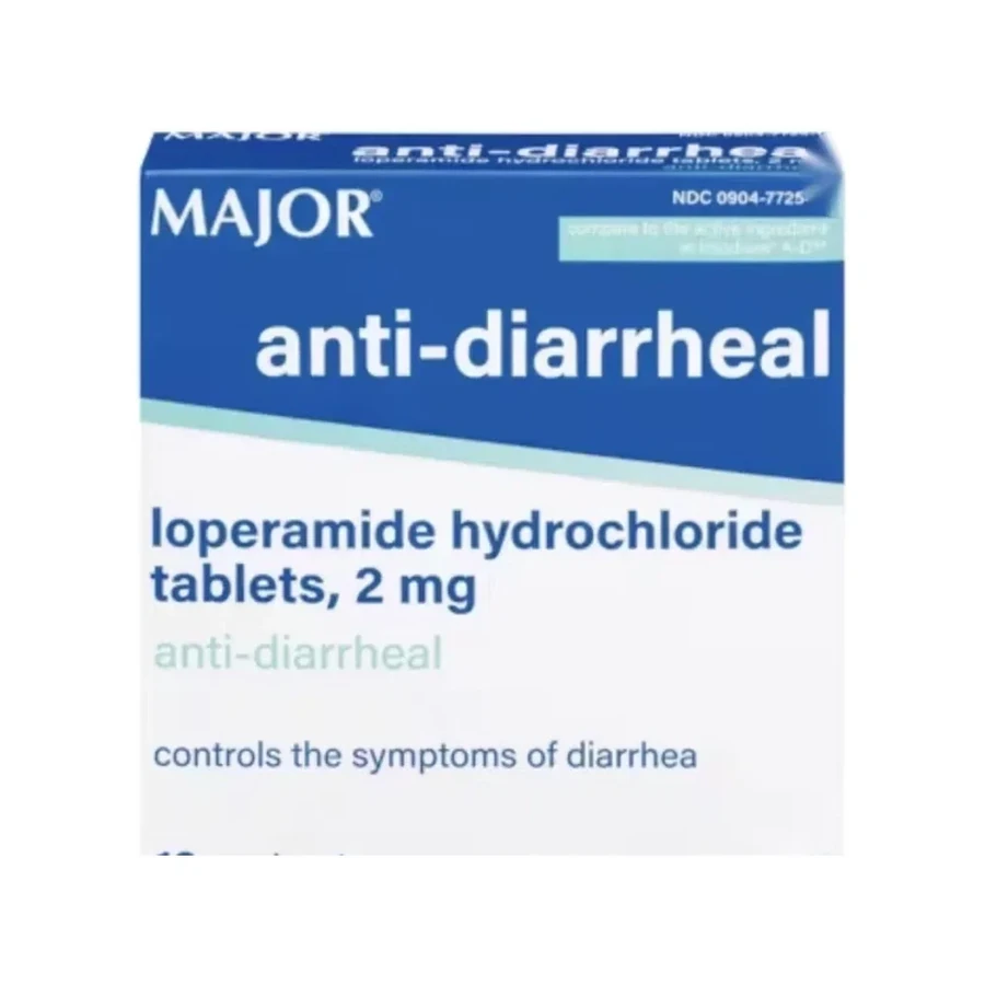 Front package photo of Anti-Diarrheal 2 mg Caplet, 12 Count