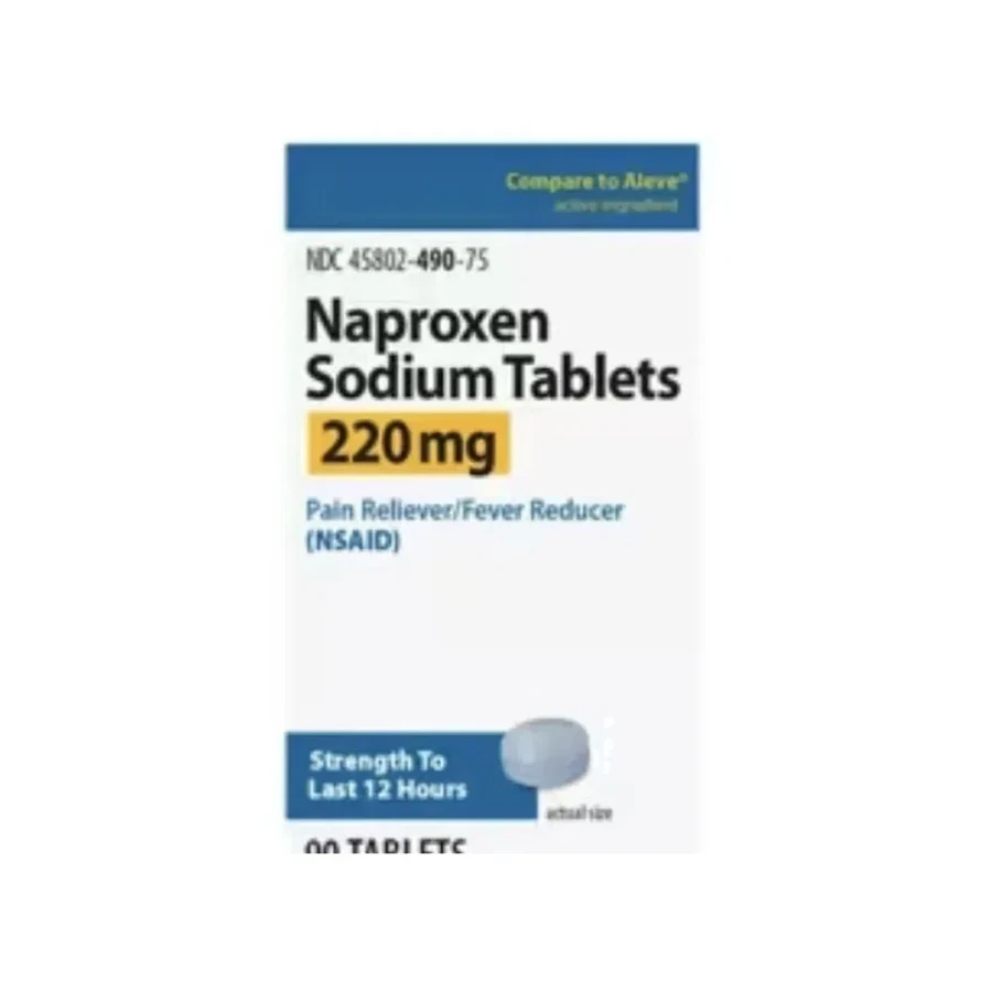 Front package photo of Naproxen Sodium 220 mg 12-Hour Tablet, 90 Count