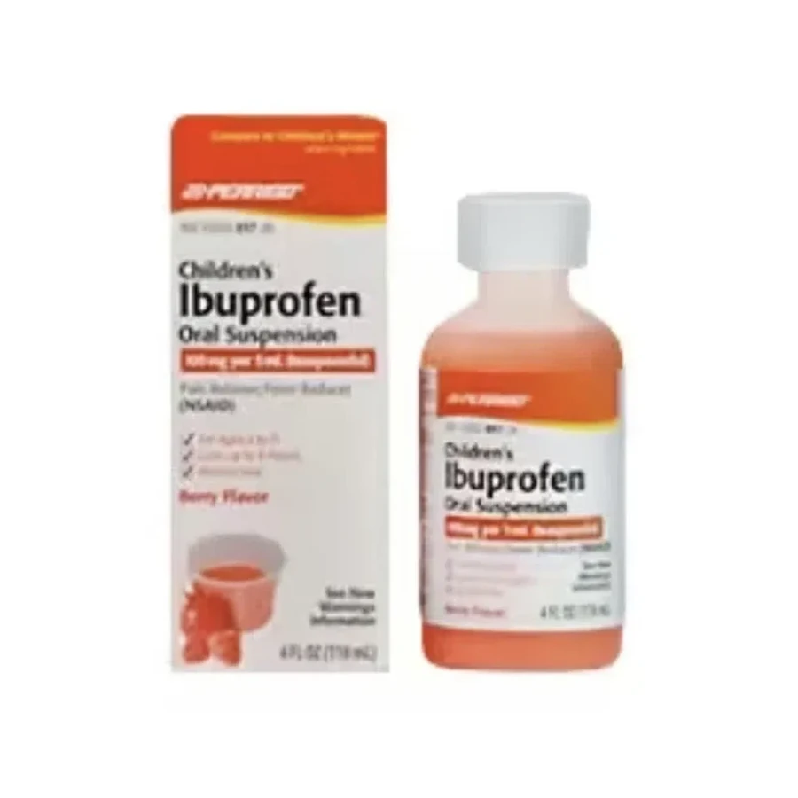 Front package photo of Children's Ibuprofen 100 mg/5 mL Berry Oral Suspension, 118 mL
