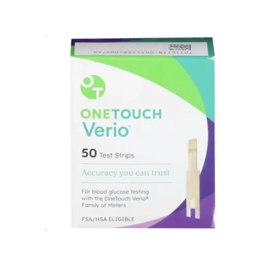 Front package photo of OneTouch® Verio® Test Strip, 50 Count