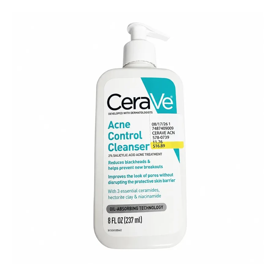 Front package photo of CeraVe® 2% Acne Control Cleanser, 8 oz